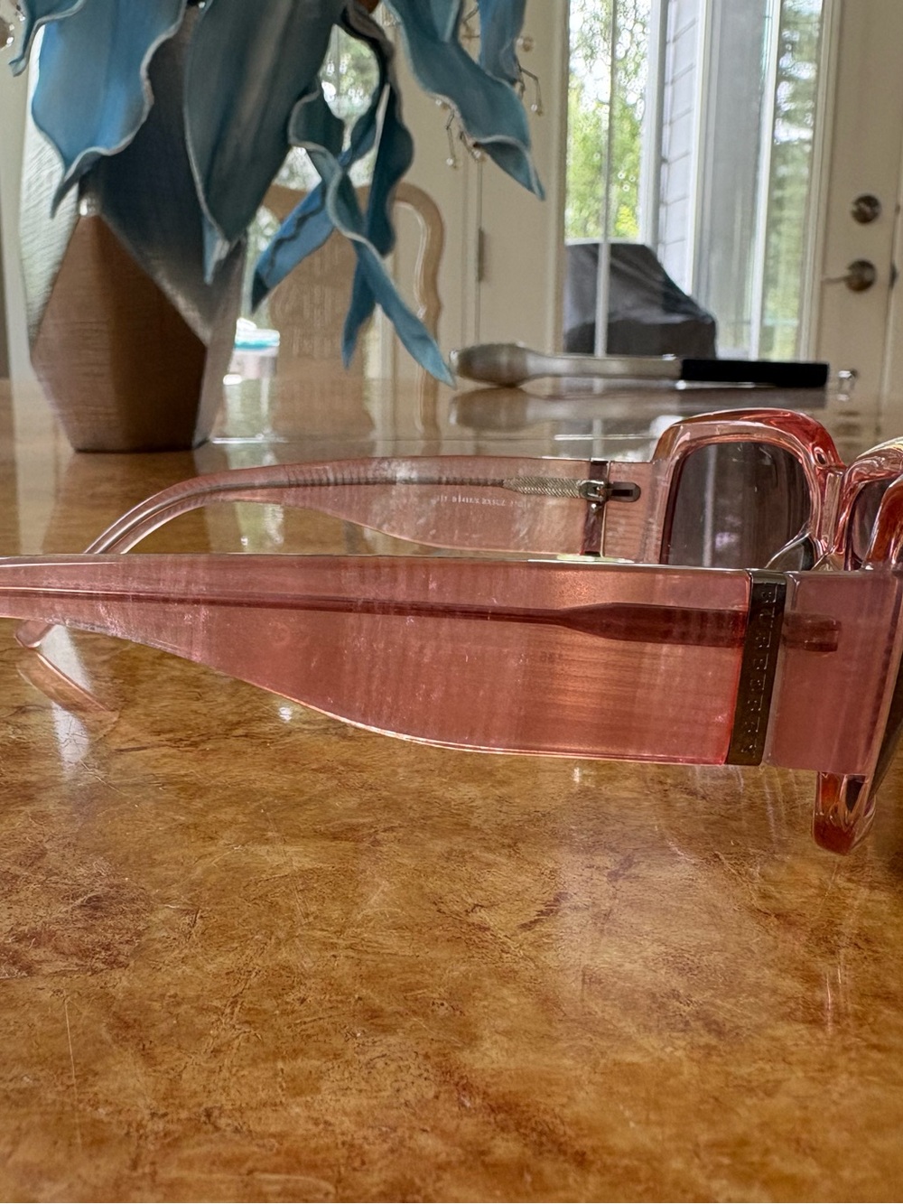 Burberry Pink Transparent Square Sunglasses - Picture 7 of 7